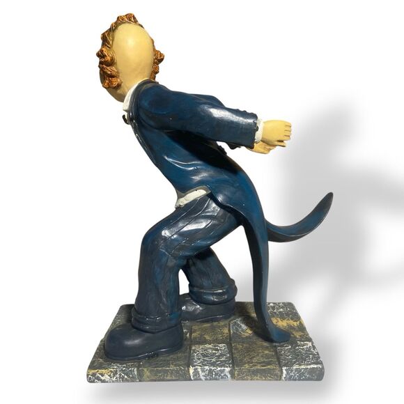 RARE Vintage Servant Waiter Figurine Wine Bottle Holder Stand Ceramic Statue - Picture 5 of 11